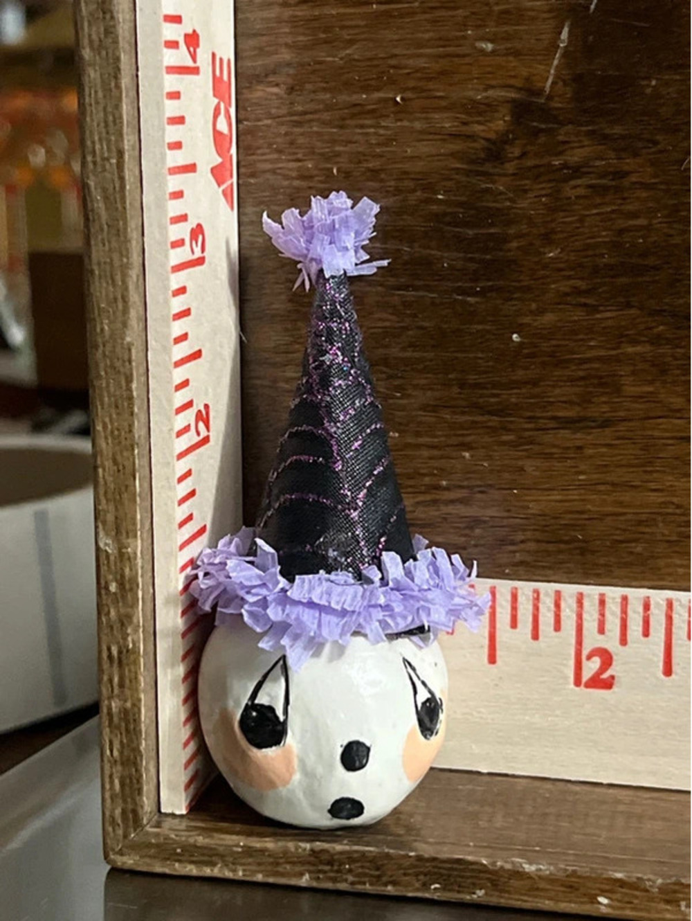 Halloween Ghost w/Cone Hat Mini (Handmade)